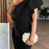Silvia – Off-shoulder obleka s čisto linijo