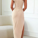 Silvia – Off-shoulder obleka s čisto linijo