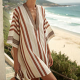 Emilia – Kaftan obleka morsko cimetne barve