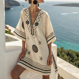 Daciana – Kaftan obleka glyphes de la mer
