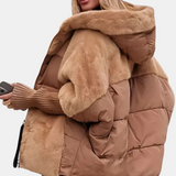 Gabriela – Oversized puffer jakna s kapuco in patchworkom