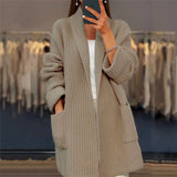 Cristina | Pleten cardigan z žepi