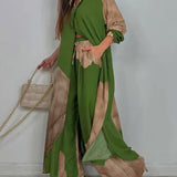 Ileana – Chic Poletni Komplet z Patchwork Tiskom