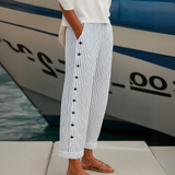 Caitlin | Elegantni hlače z gumbi in črtami