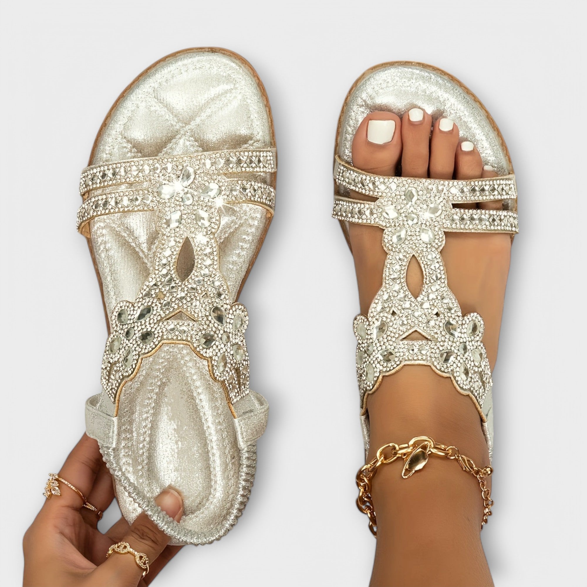 Marina – Boho sandali z pletenimi trakovi