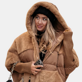 Gabriela – Oversized puffer jakna s kapuco in patchworkom