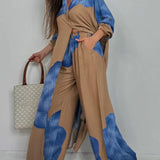 Ileana – Chic Poletni Komplet z Patchwork Tiskom