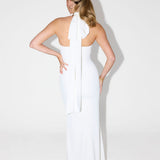 Clarisa – Maxi halter obleka s skulpturalnim krojem