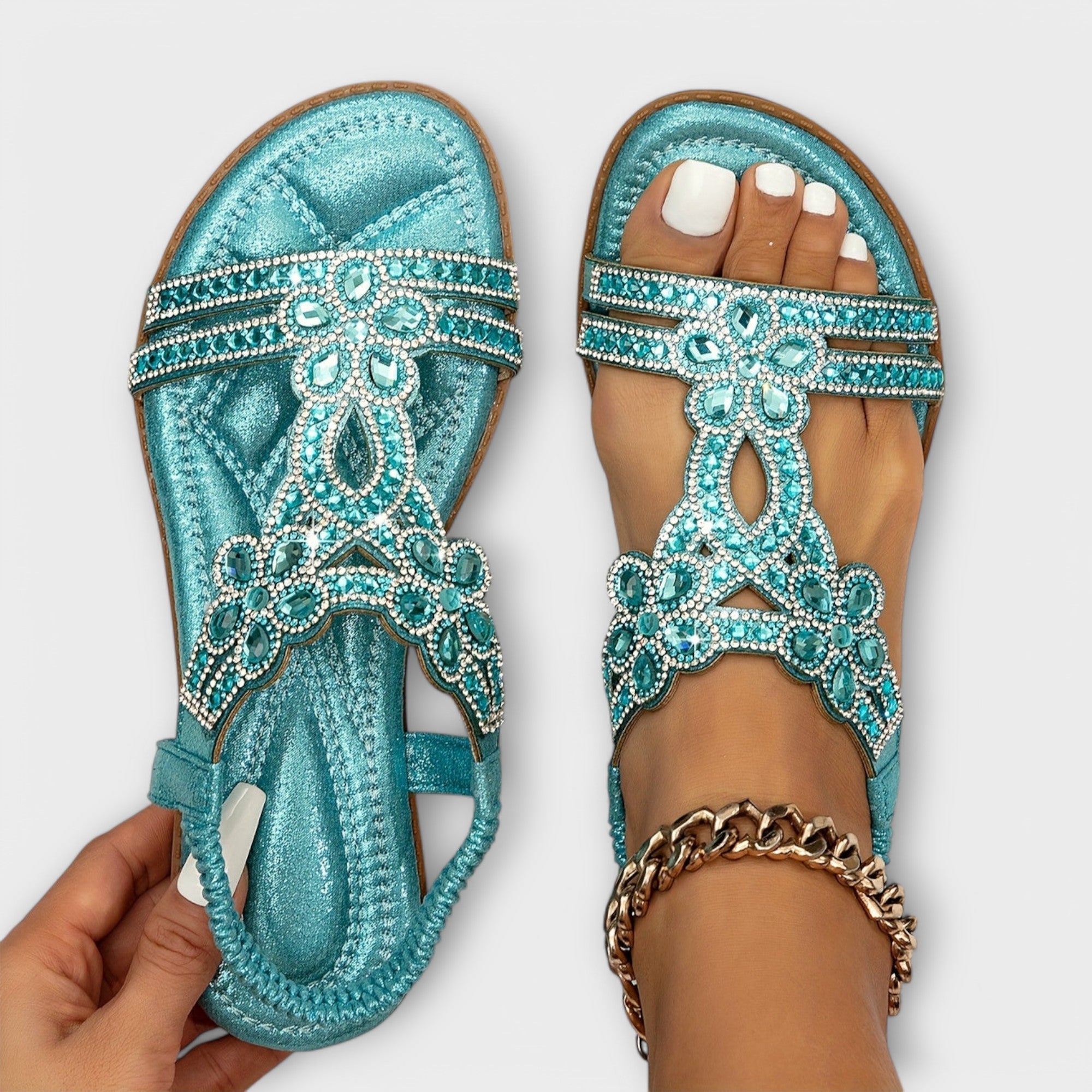 Marina – Boho sandali z pletenimi trakovi