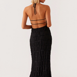 Cătălina – Črna Maxi Halter Obleka