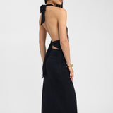 Estera – Maxi obleka s halter naramnicami in V-izrezom