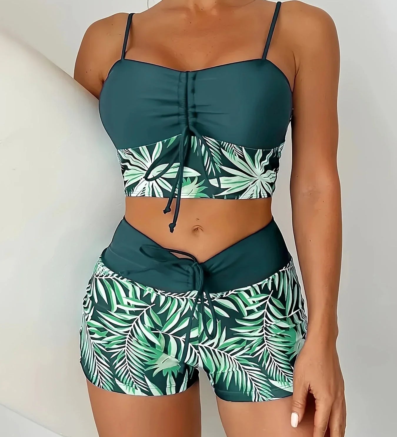 Oana – Bikini set z listnatim vzorcem