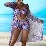 Denisa – Set bikini 3 kosi z spiralnim vzorcem