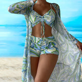 Denisa – Set bikini 3 kosi z spiralnim vzorcem