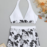 Emilia – Set Bikinija s Halter Topom in Hlačkami z Visokim Pasom