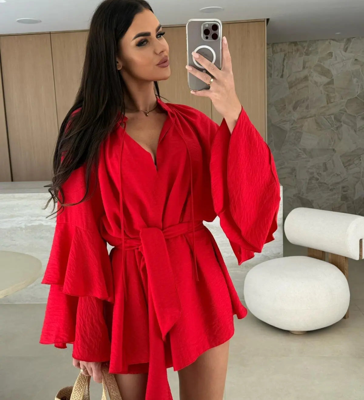 Dina – Srajčna obleka s pasom