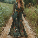 Ilinca – Maxi Boho obleka z zračnimi rokavi