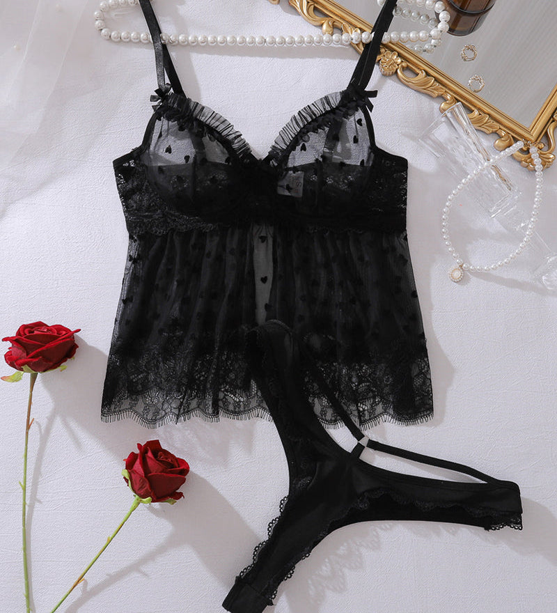 Zina – Set vrhnji del iz mrežaste tkanine in slip