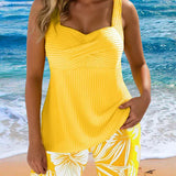 Brânduša – Elegantne Stripe Tankini Hlače