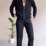 Ania - Dvodelni casual komplet s zavitimi jacquard vzorci