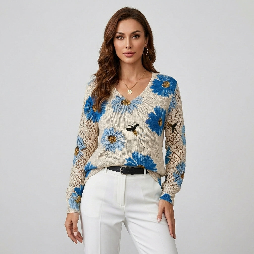 Nia - Cvečni Elegantni Pulover