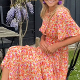 Sabina – Maxi obleka s cvetjem in volani